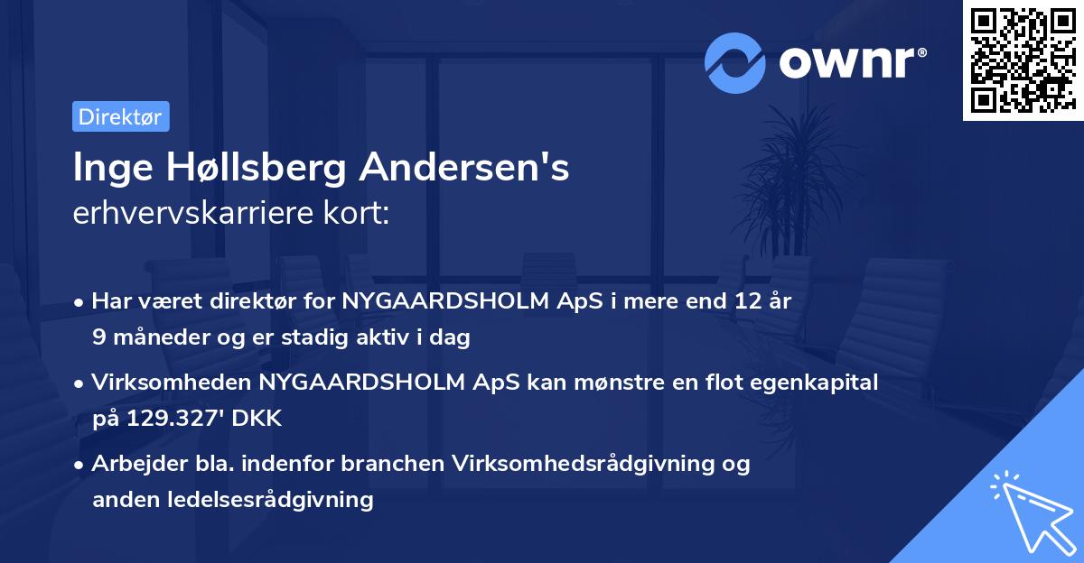 Inge Høllsberg Andersen's erhvervskarriere kort