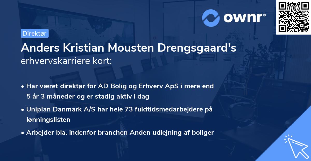 Anders Kristian Mousten Drengsgaard's erhvervskarriere kort