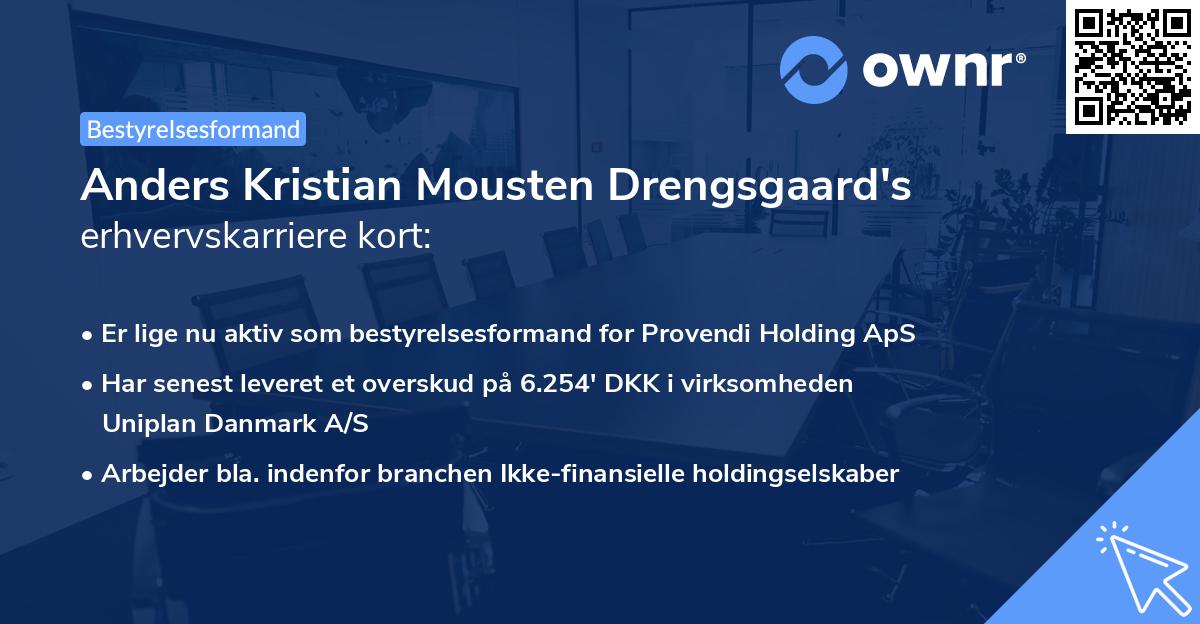Anders Kristian Mousten Drengsgaard's erhvervskarriere kort