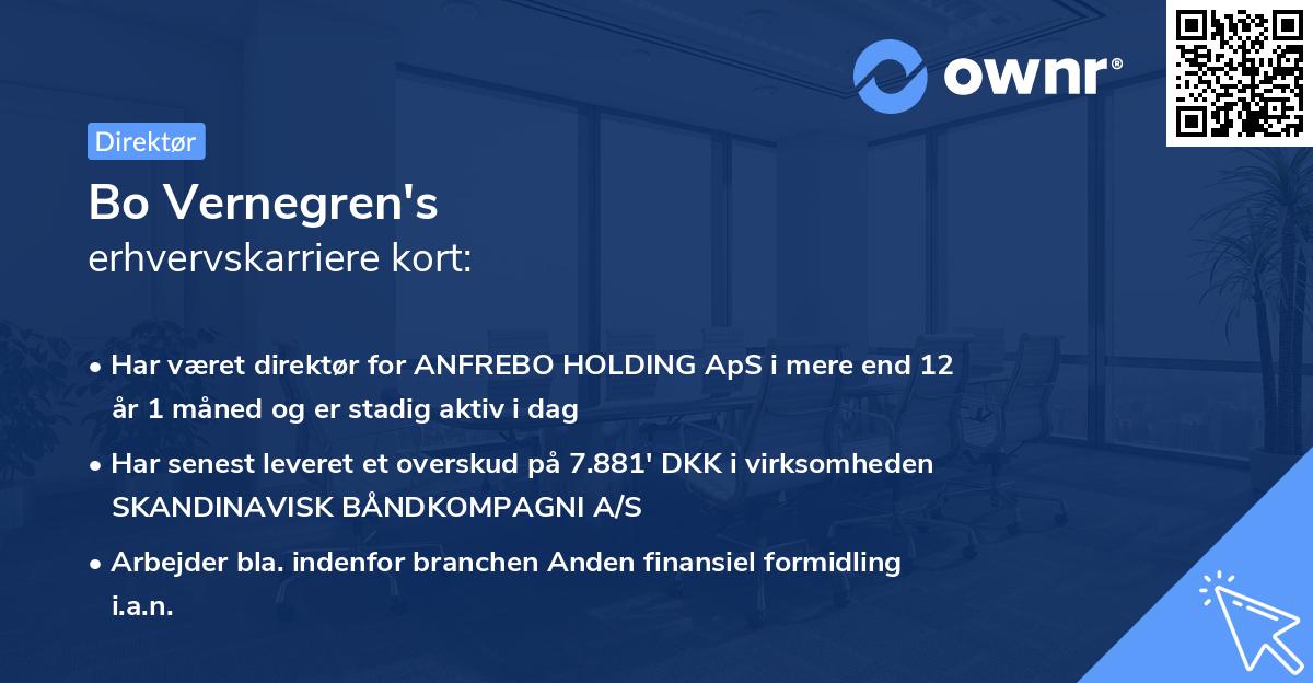 Bo Vernegren's erhvervskarriere kort