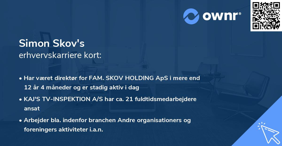 Simon Skov's erhvervskarriere kort