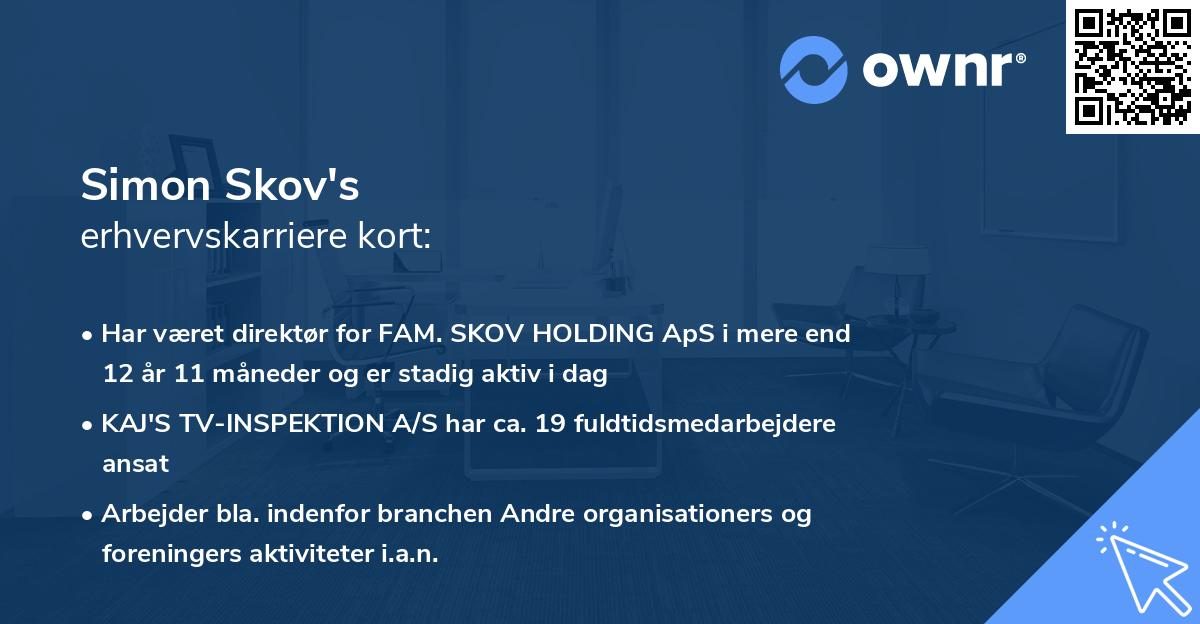 Simon Skov's erhvervskarriere kort