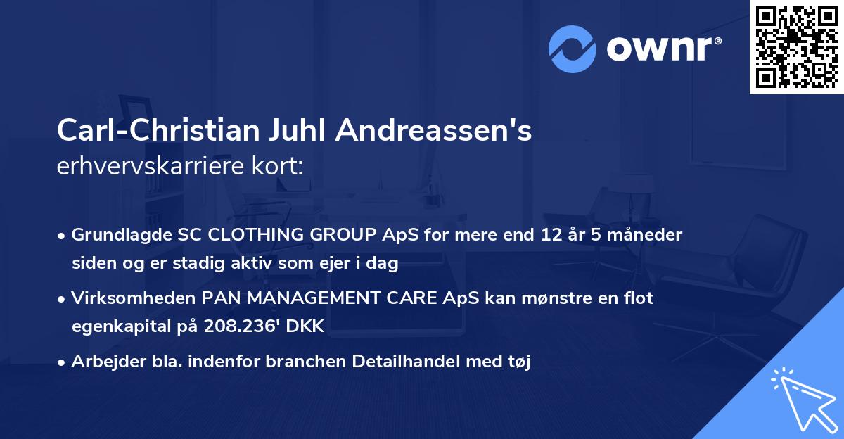 Carl-Christian Juhl Andreassen's erhvervskarriere kort