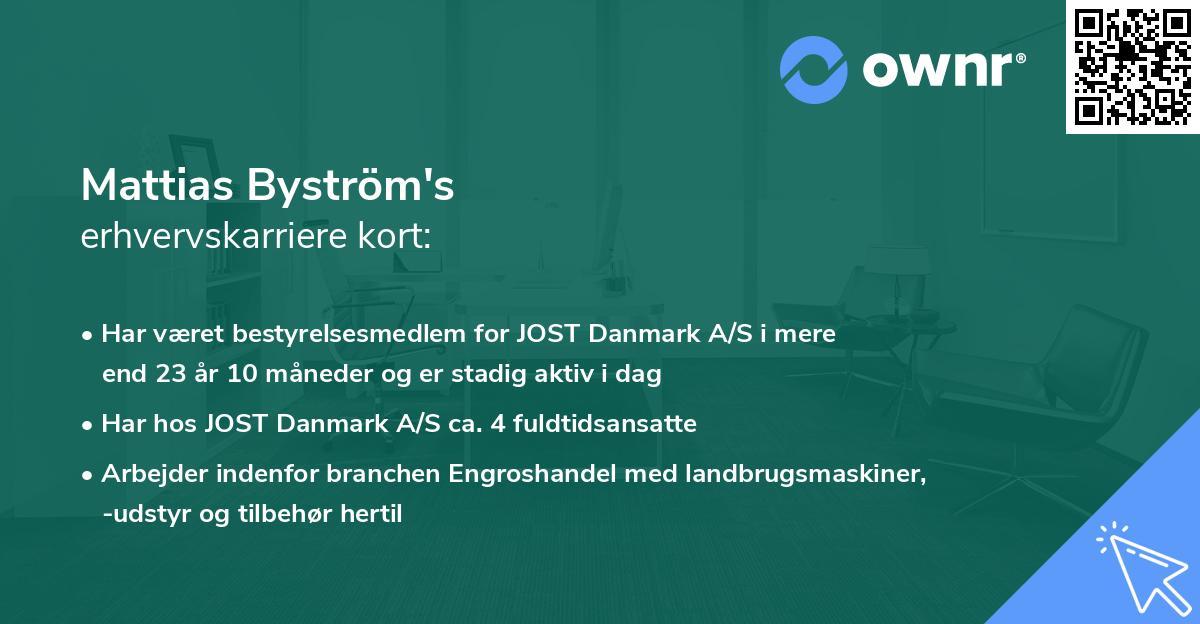 Mattias Byström's erhvervskarriere kort