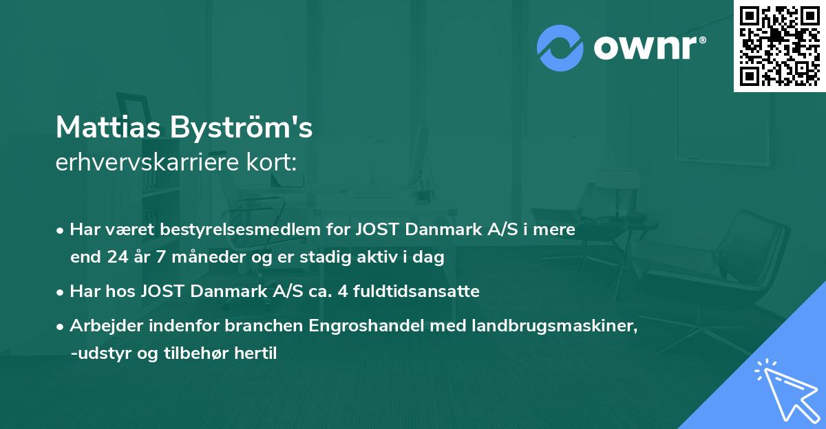 Mattias Byström's erhvervskarriere kort