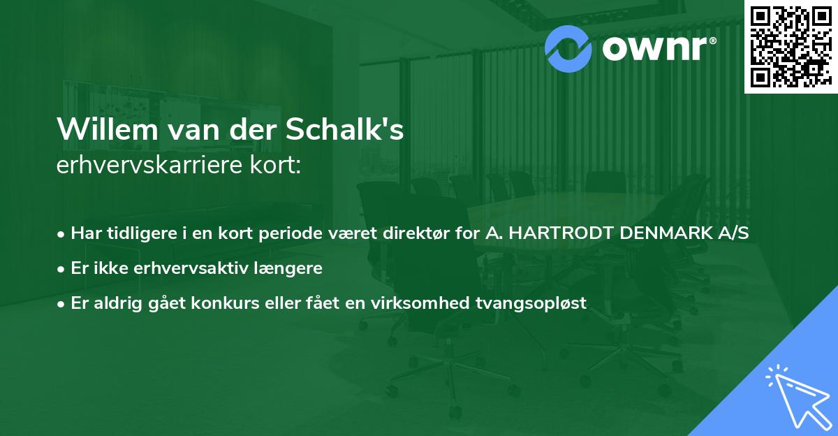 Willem van der Schalk's erhvervskarriere kort