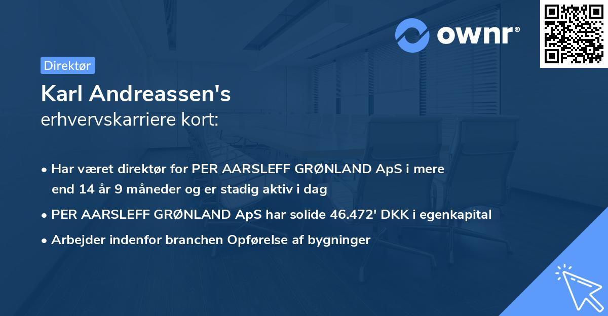 Karl Andreassen's erhvervskarriere kort