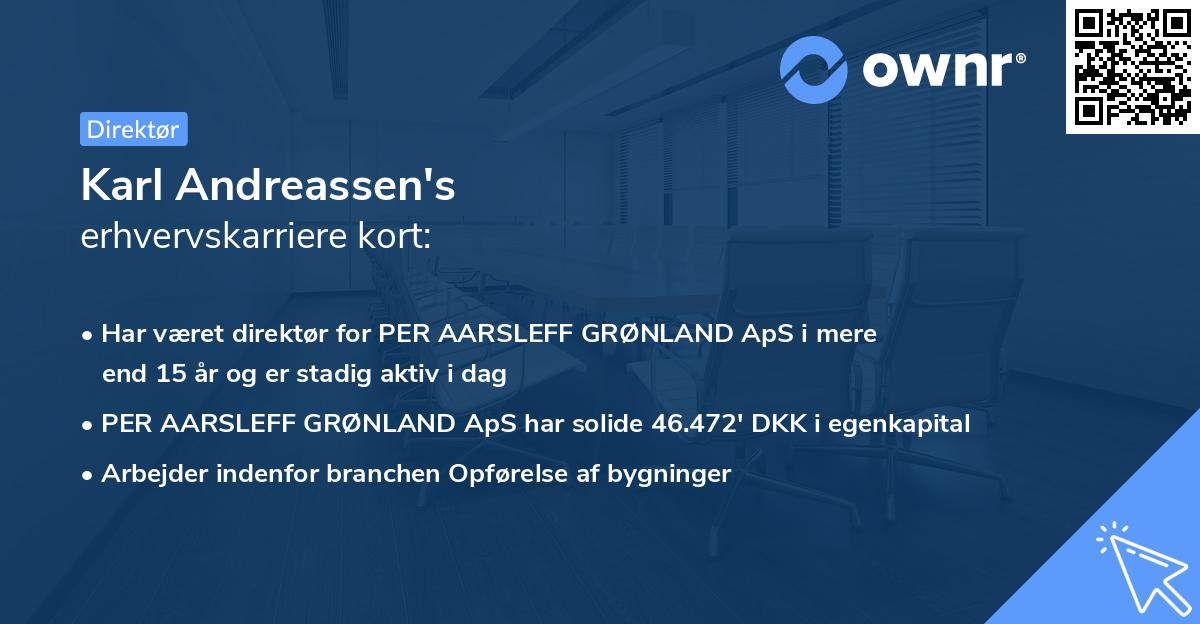 Karl Andreassen's erhvervskarriere kort