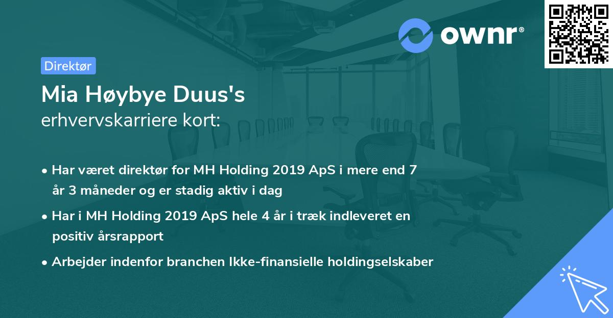 Mia Høybye Duus's erhvervskarriere kort