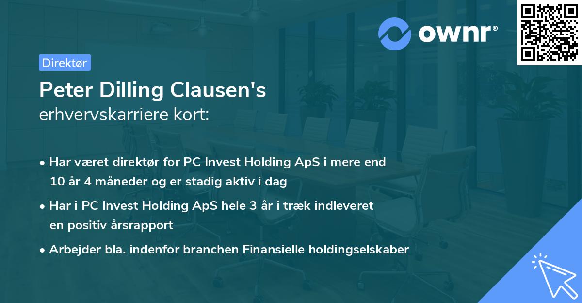 Peter Dilling Clausen's erhvervskarriere kort