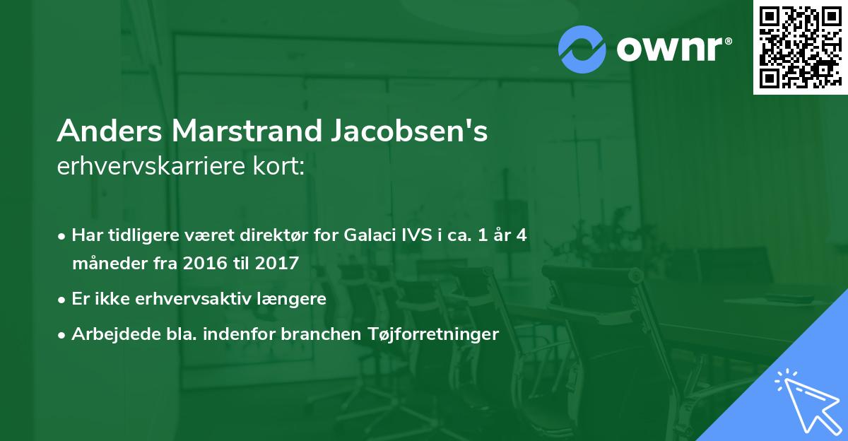 Anders Marstrand Jacobsen's erhvervskarriere kort