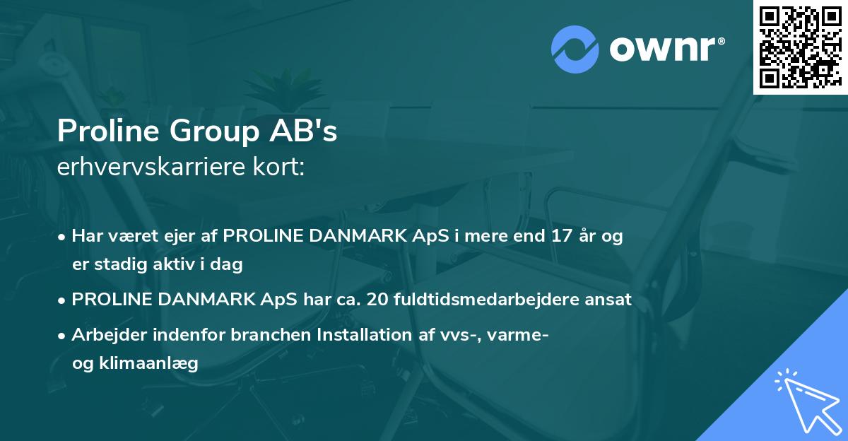 Proline Group AB's erhvervskarriere kort