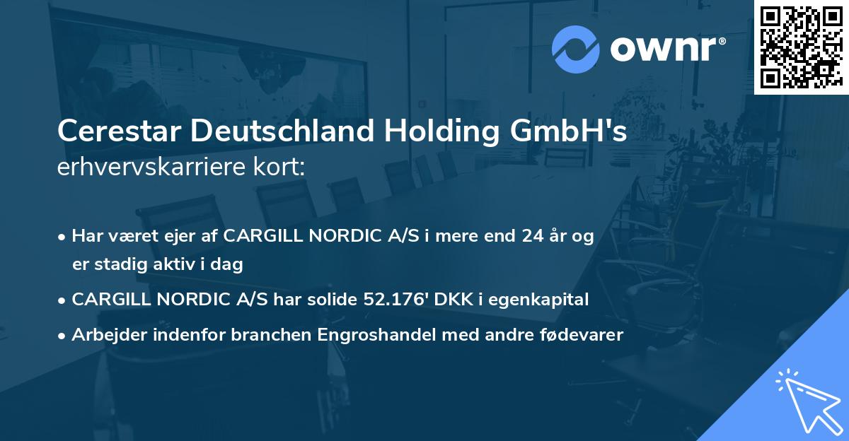 Cerestar Deutschland Holding GmbH's erhvervskarriere kort