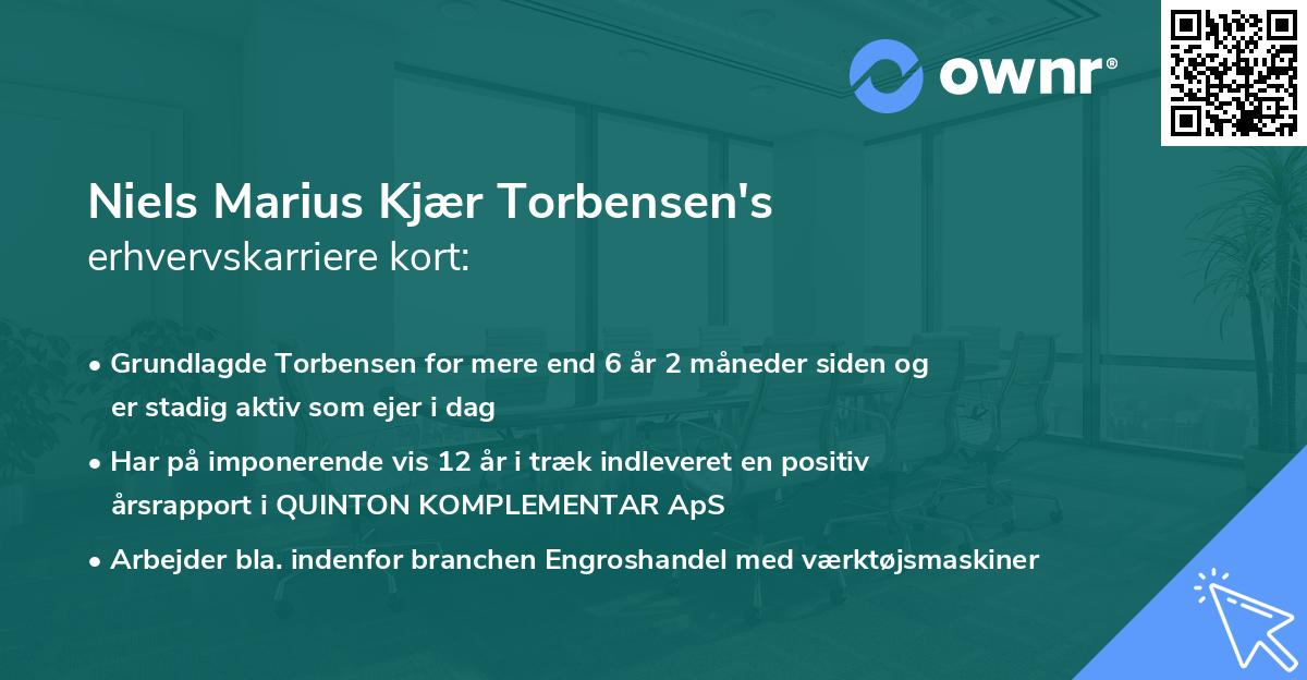 Niels Marius Kjær Torbensen's erhvervskarriere kort