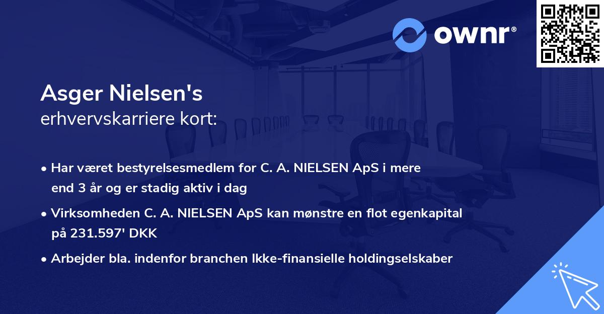 Asger Nielsen's erhvervskarriere kort