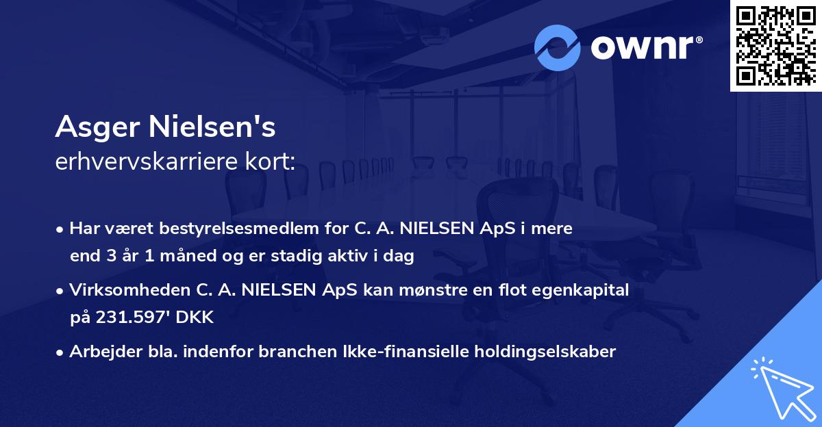 Asger Nielsen's erhvervskarriere kort