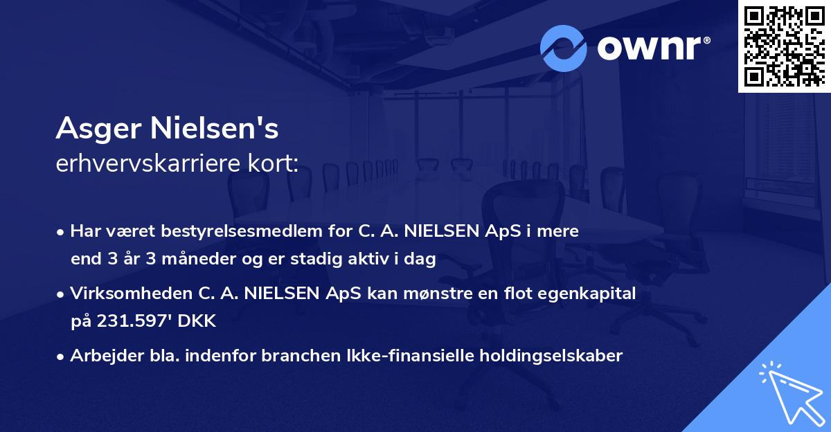 Asger Nielsen's erhvervskarriere kort