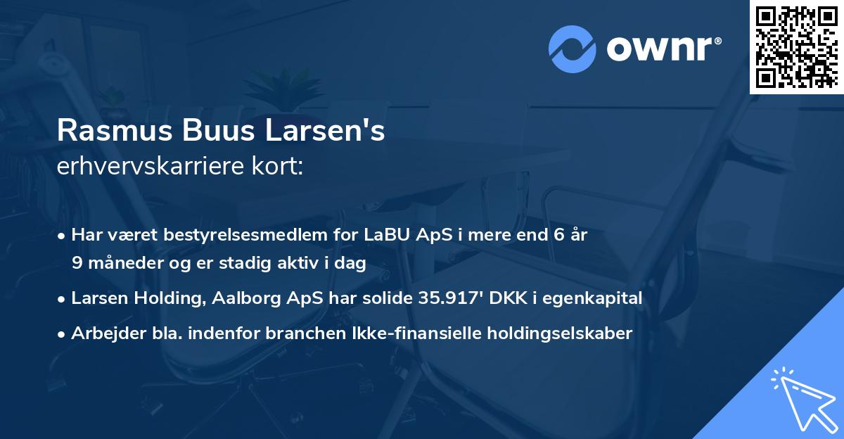 Rasmus Buus Larsen's erhvervskarriere kort