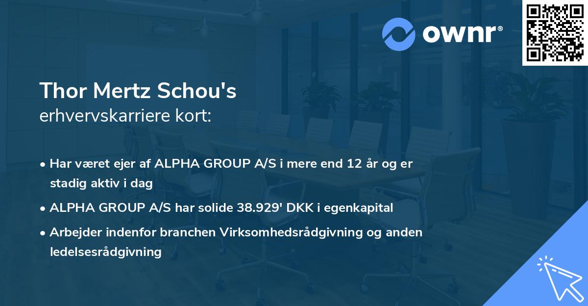 Thor Mertz Schou's erhvervskarriere kort