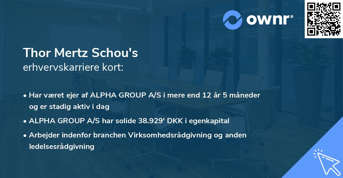 Thor Mertz Schou's erhvervskarriere kort