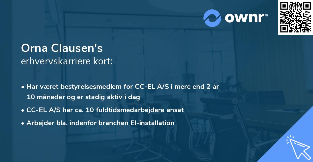 Orna Clausen's erhvervskarriere kort