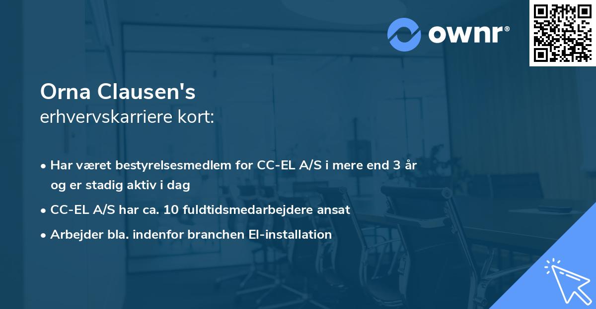 Orna Clausen's erhvervskarriere kort