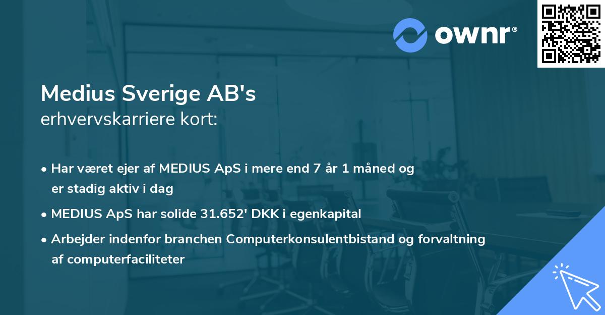 Medius Sverige AB's erhvervskarriere kort