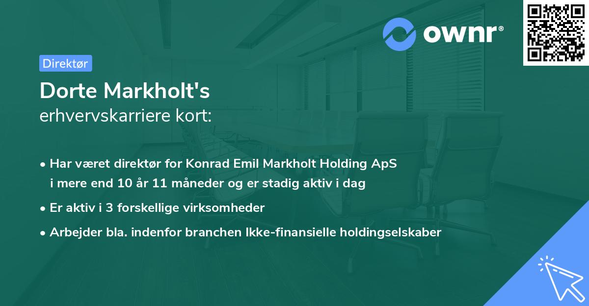 Dorte Markholt's erhvervskarriere kort