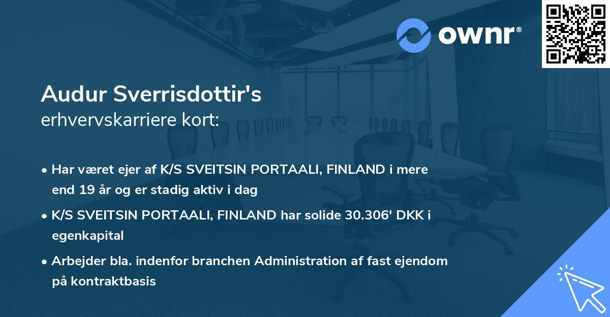 Audur Sverrisdottir's erhvervskarriere kort