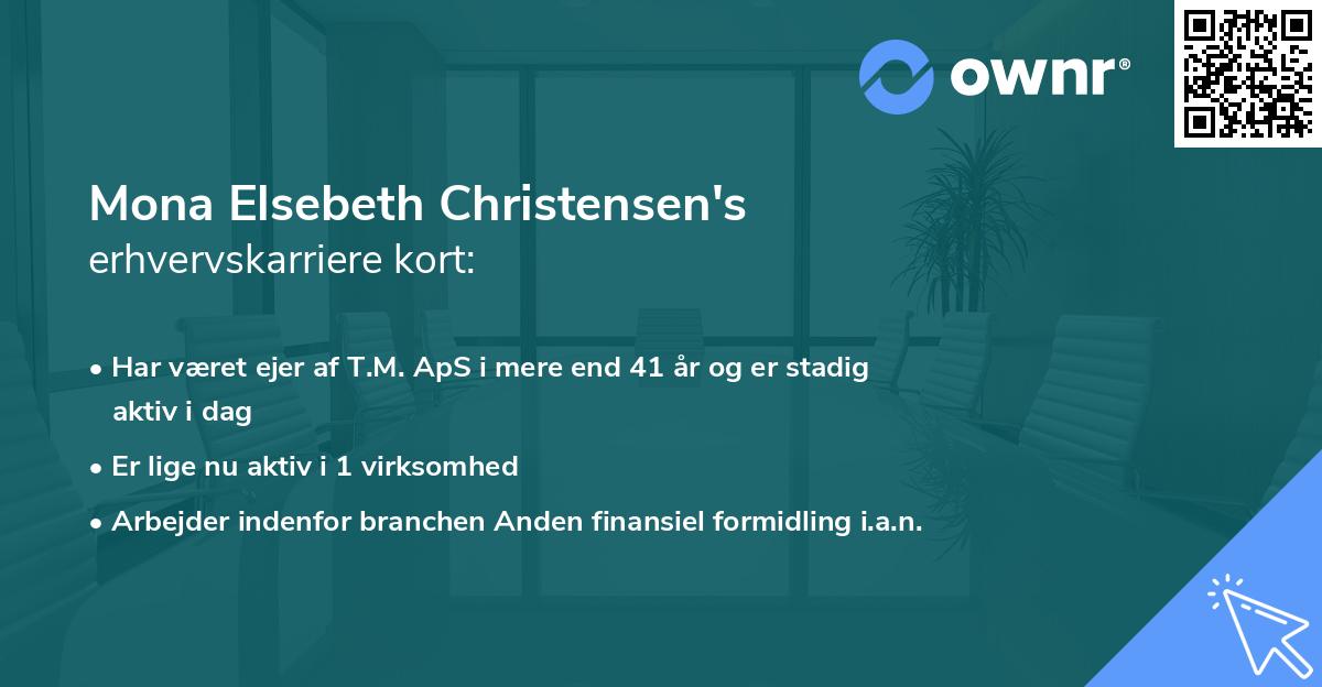 Mona Elsebeth Christensen's erhvervskarriere kort
