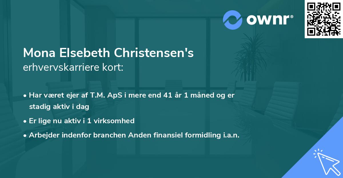 Mona Elsebeth Christensen's erhvervskarriere kort