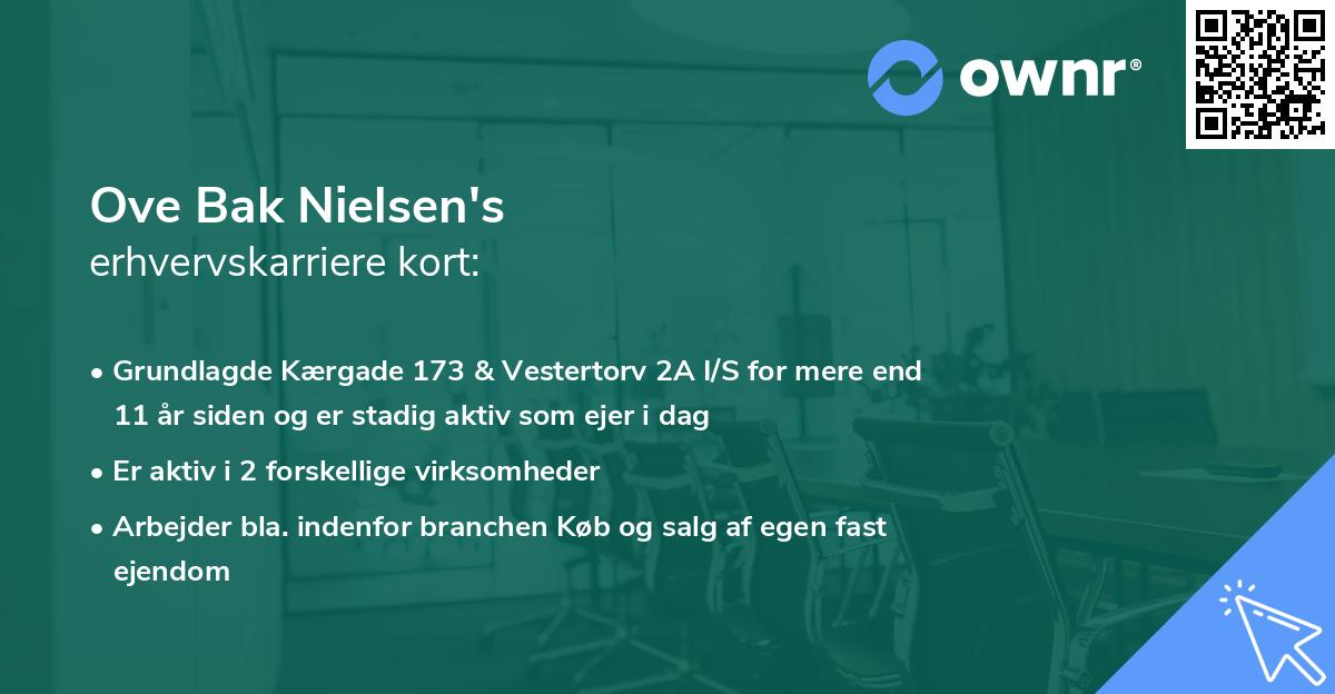 Ove Bak Nielsen's erhvervskarriere kort