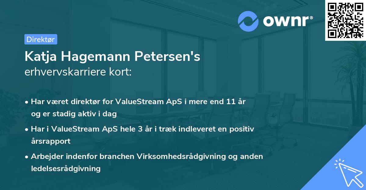 Katja Hagemann Petersen's erhvervskarriere kort