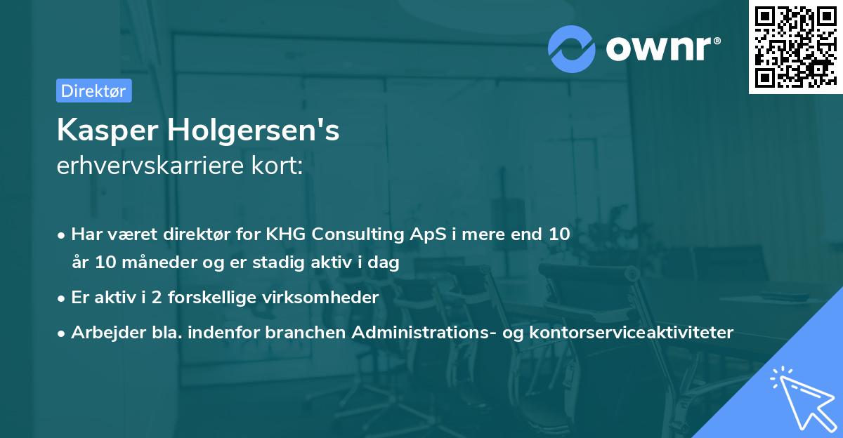 Kasper Holgersen's erhvervskarriere kort