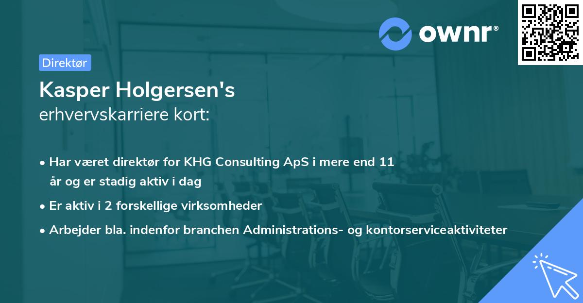 Kasper Holgersen's erhvervskarriere kort