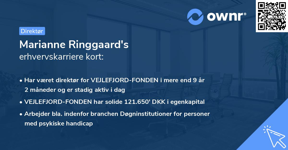 Marianne Ringgaard's erhvervskarriere kort