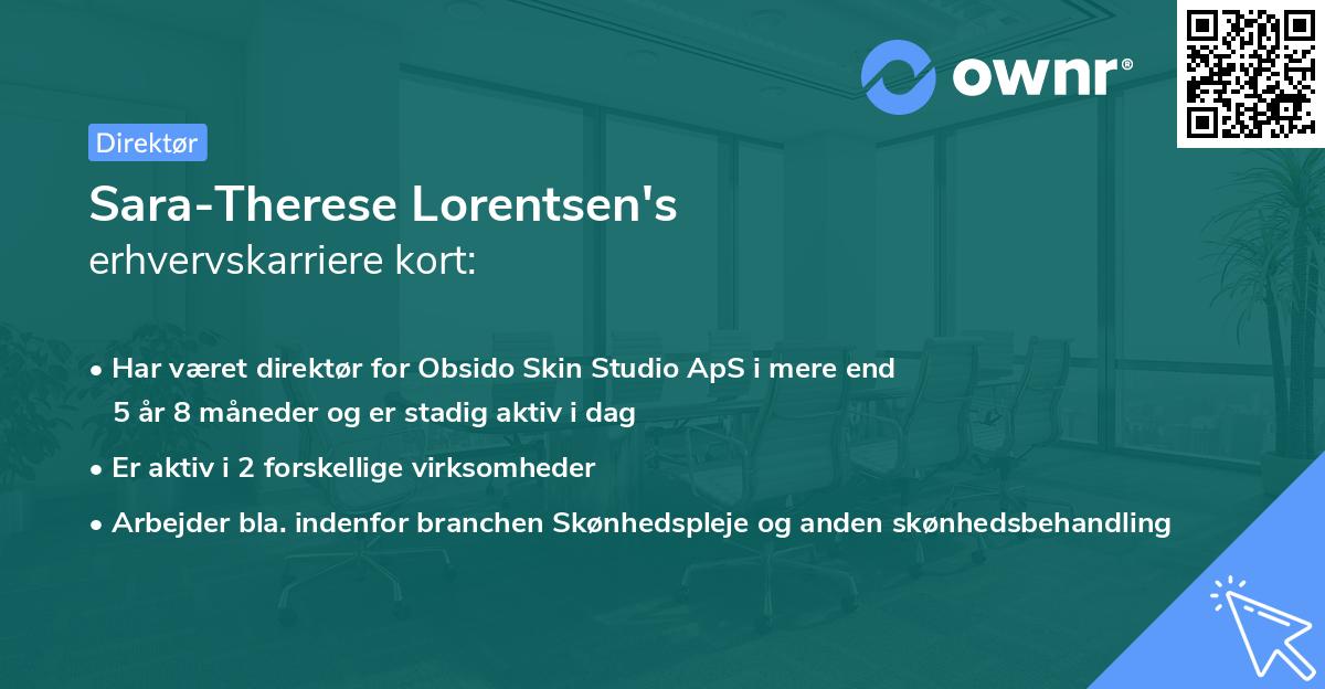Sara-Therese Lorentsen's erhvervskarriere kort