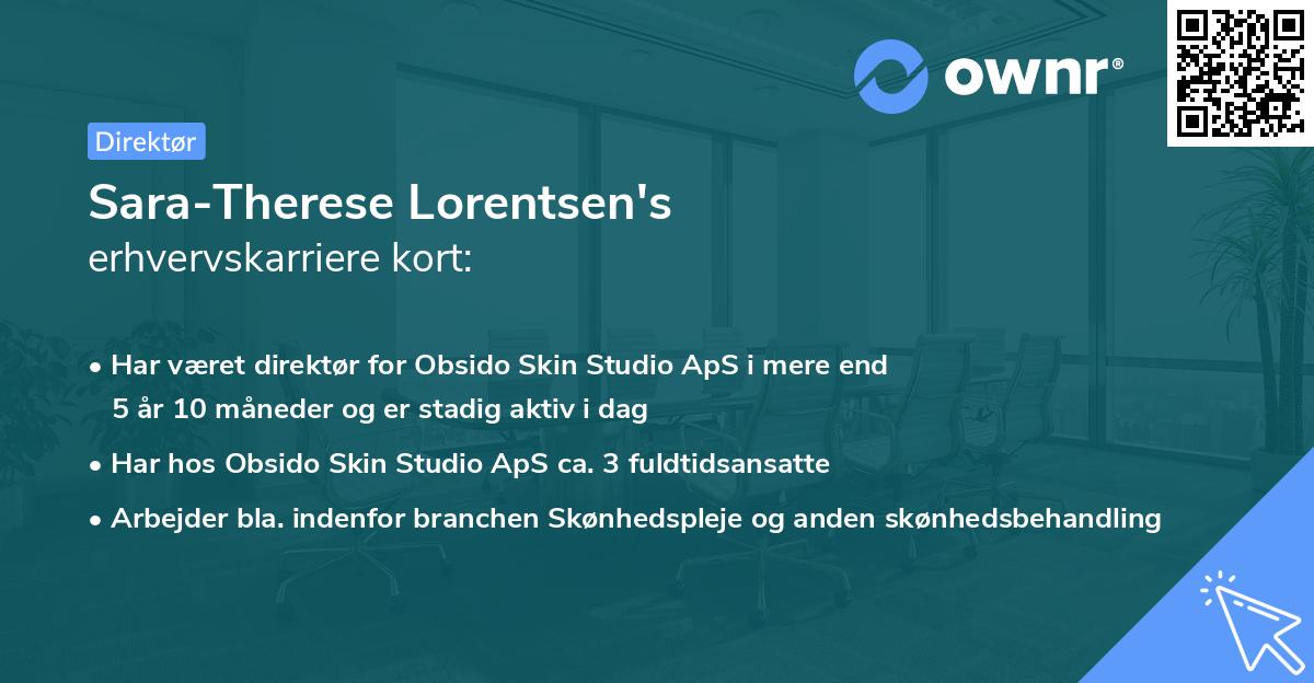 Sara-Therese Lorentsen's erhvervskarriere kort
