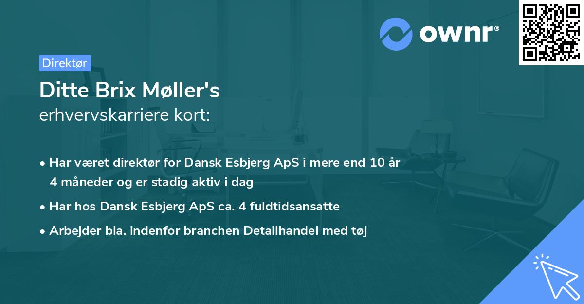 Ditte Brix Møller's erhvervskarriere kort