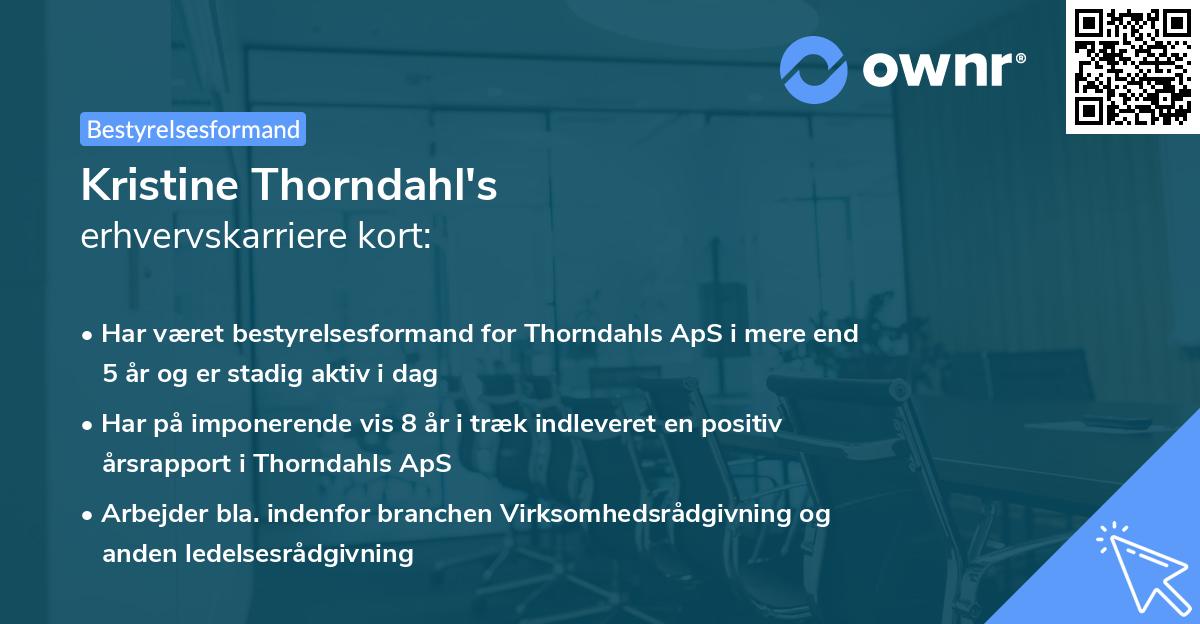 Kristine Thorndahl's erhvervskarriere kort