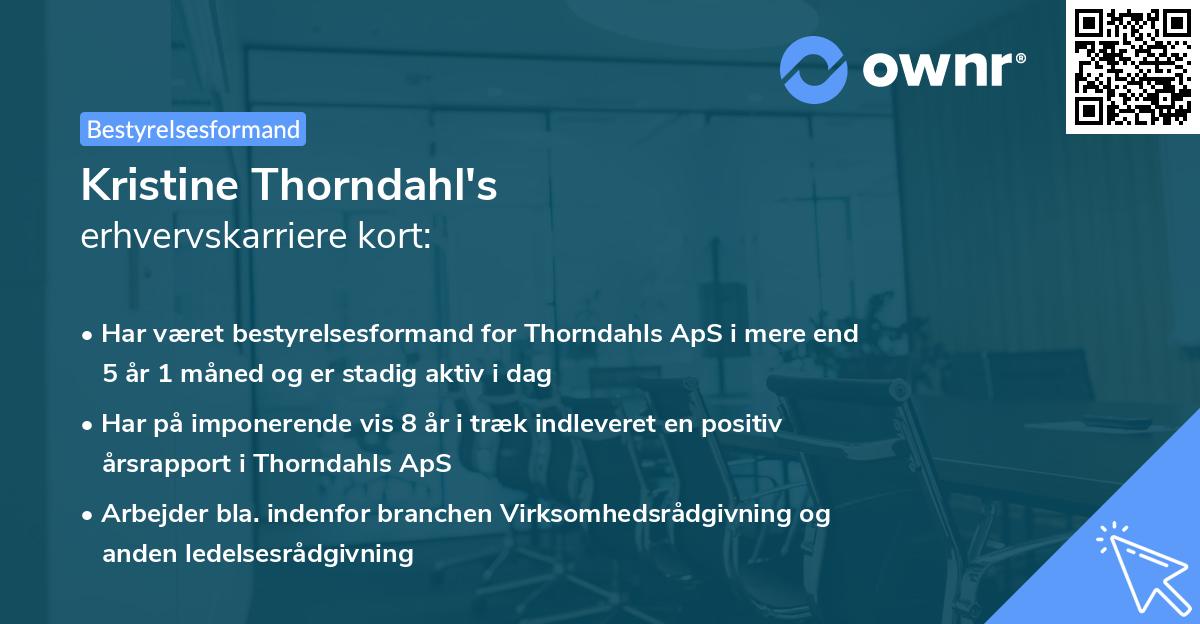 Kristine Thorndahl's erhvervskarriere kort