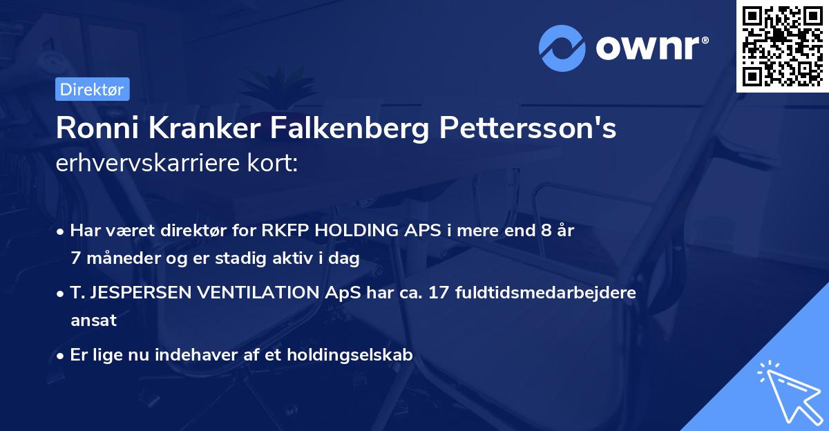 Ronni Kranker Falkenberg Pettersson's erhvervskarriere kort