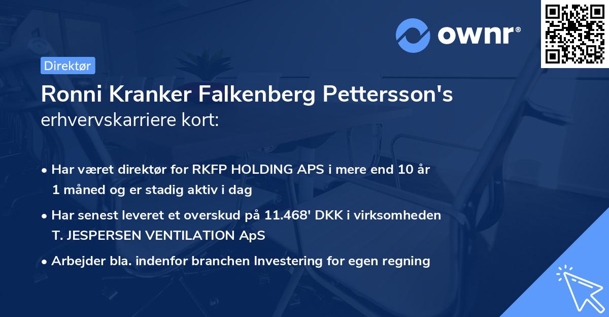 Ronni Kranker Falkenberg Pettersson's erhvervskarriere kort
