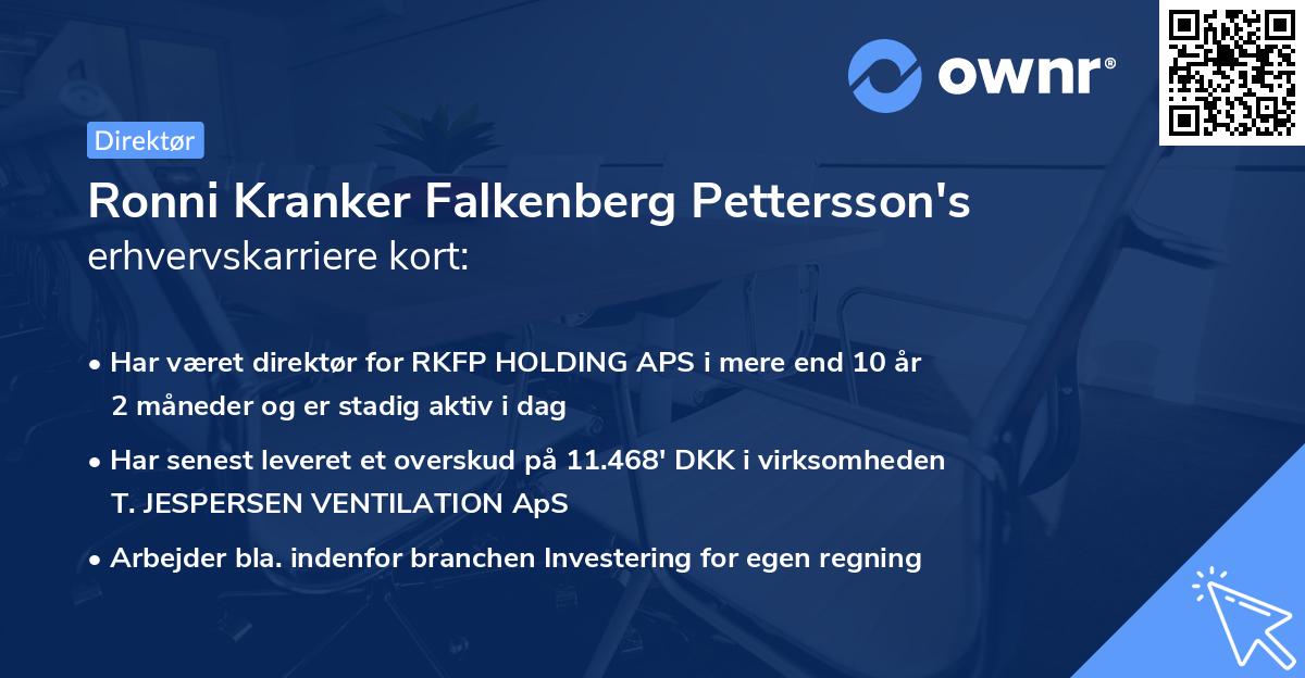 Ronni Kranker Falkenberg Pettersson's erhvervskarriere kort