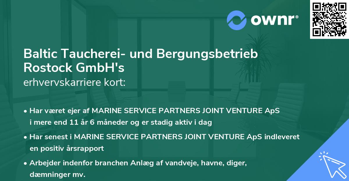 Baltic Taucherei- und Bergungsbetrieb Rostock GmbH's erhvervskarriere kort