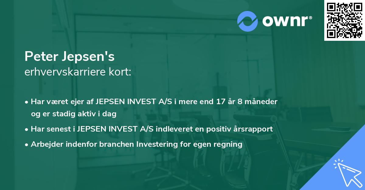 Peter Jepsen's erhvervskarriere kort