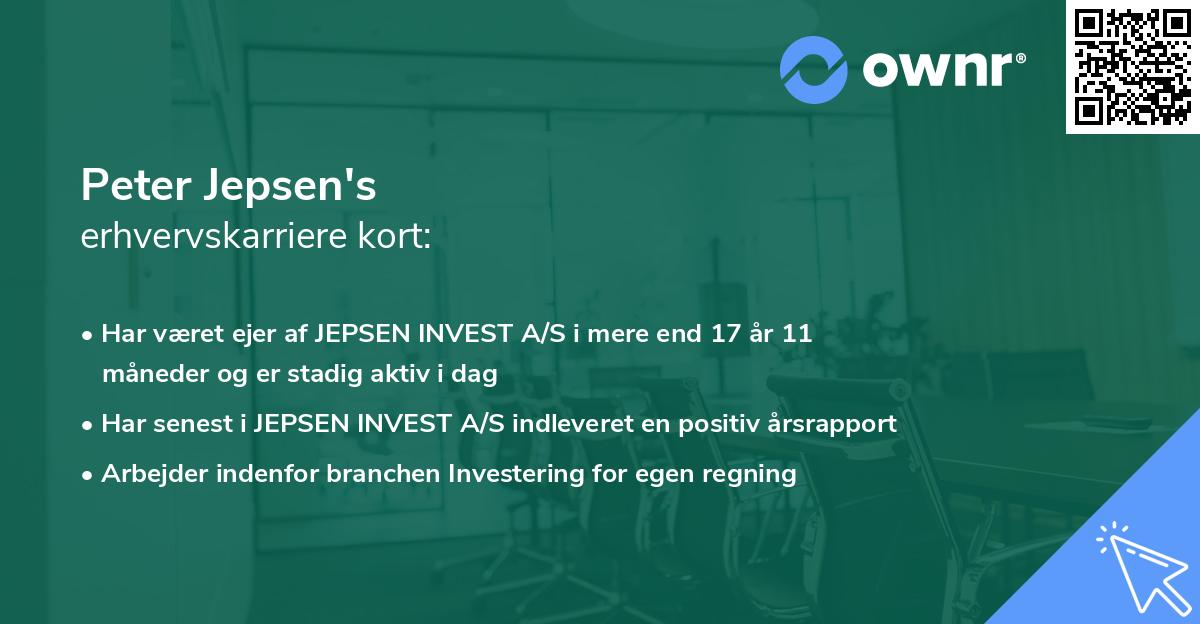 Peter Jepsen's erhvervskarriere kort