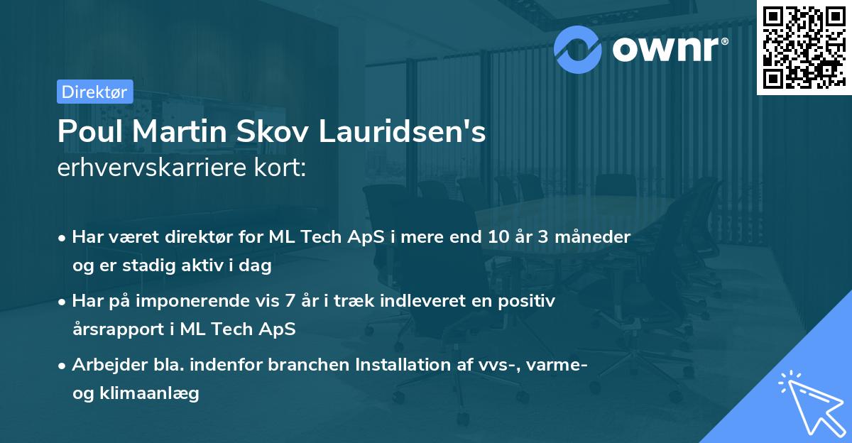 Poul Martin Skov Lauridsen's erhvervskarriere kort