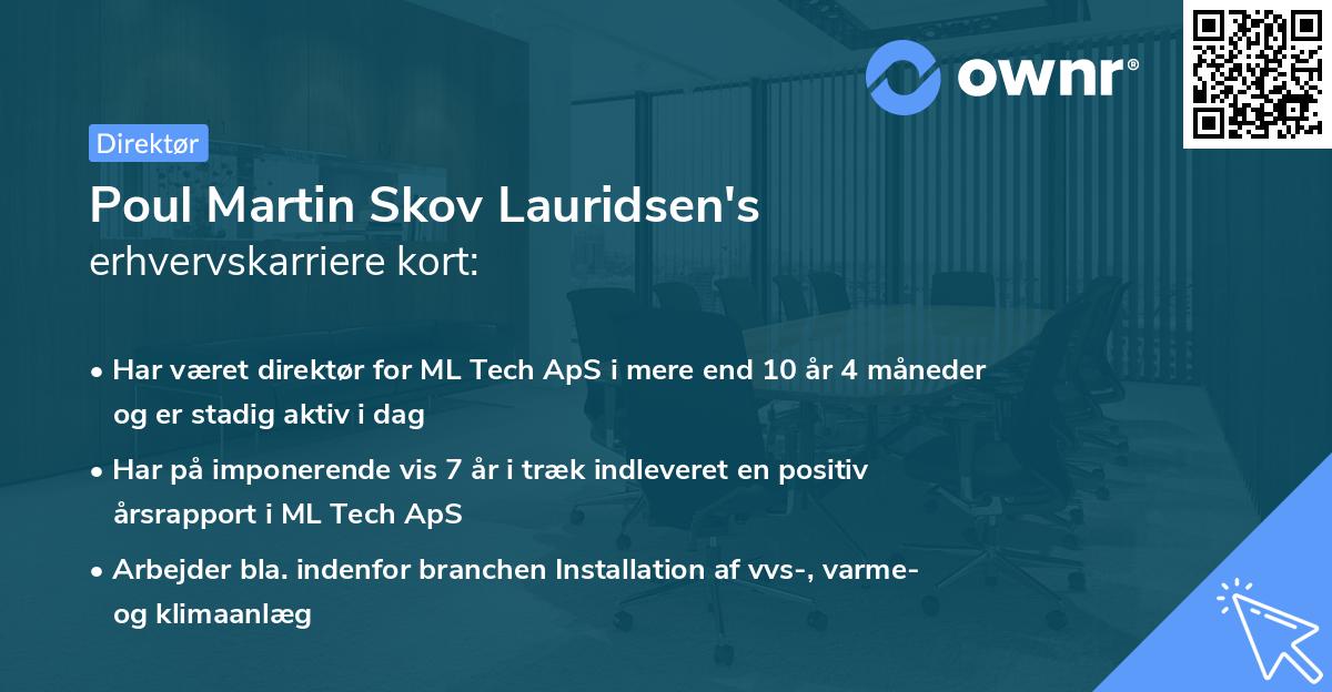Poul Martin Skov Lauridsen's erhvervskarriere kort