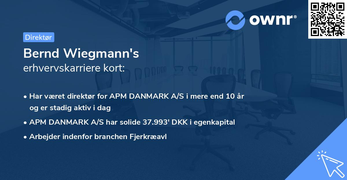 Bernd Wiegmann's erhvervskarriere kort